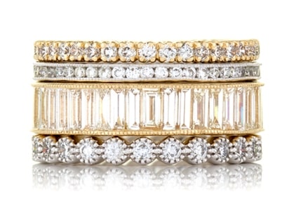 four diamond stacking rings from Sethi Couture’s No. 8 piece.