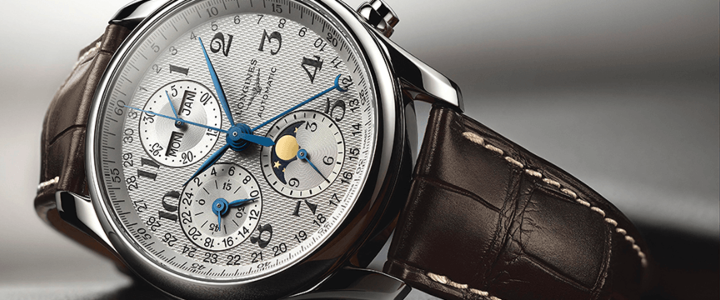 An elegant wristwatch from the Longines Master collection, at Frank Adams Jewelers.