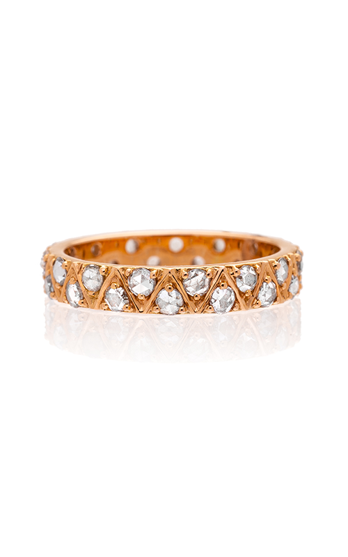 A rose gold diamond eternity ring