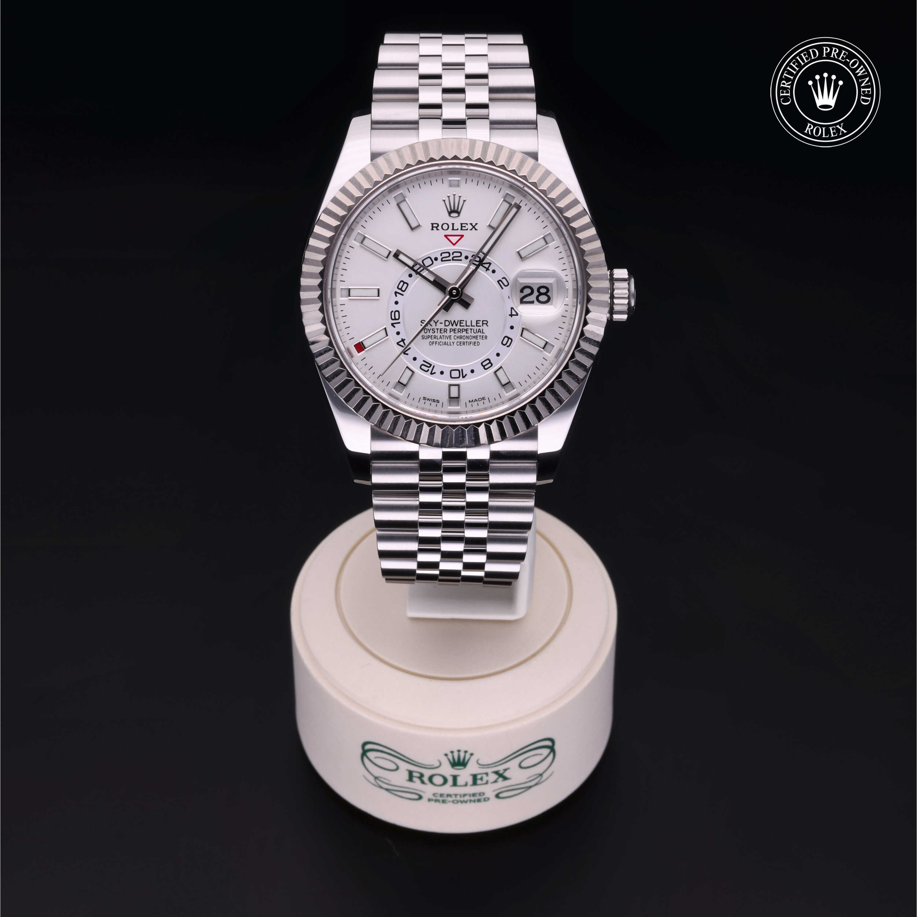 Rolex Sky-Dweller in Rolesor 18 Carat White M326934-0002 at Frank Adams Jewelers