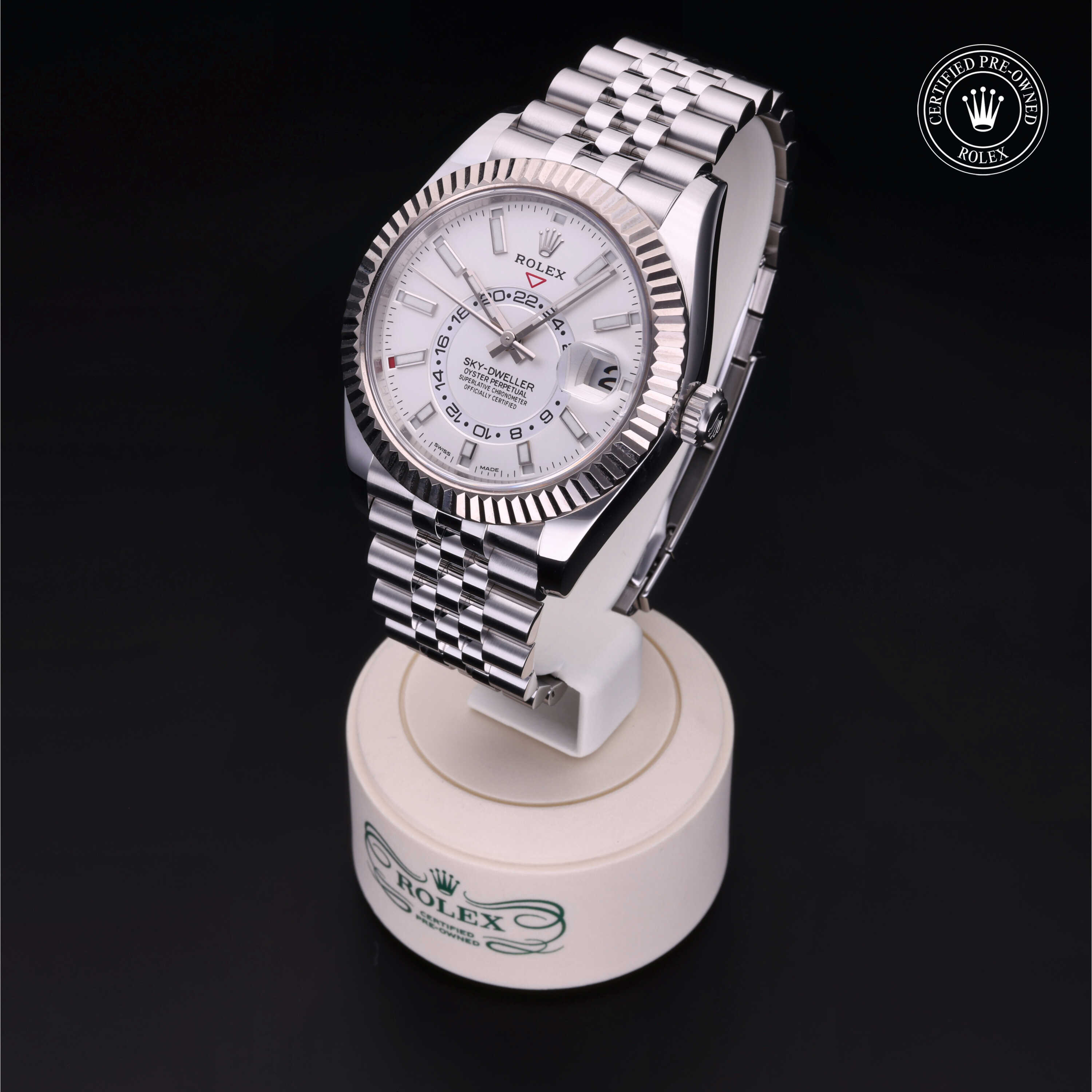 Rolex Sky-Dweller in Rolesor 18 Carat White M326934-0002 at Frank Adams Jewelers