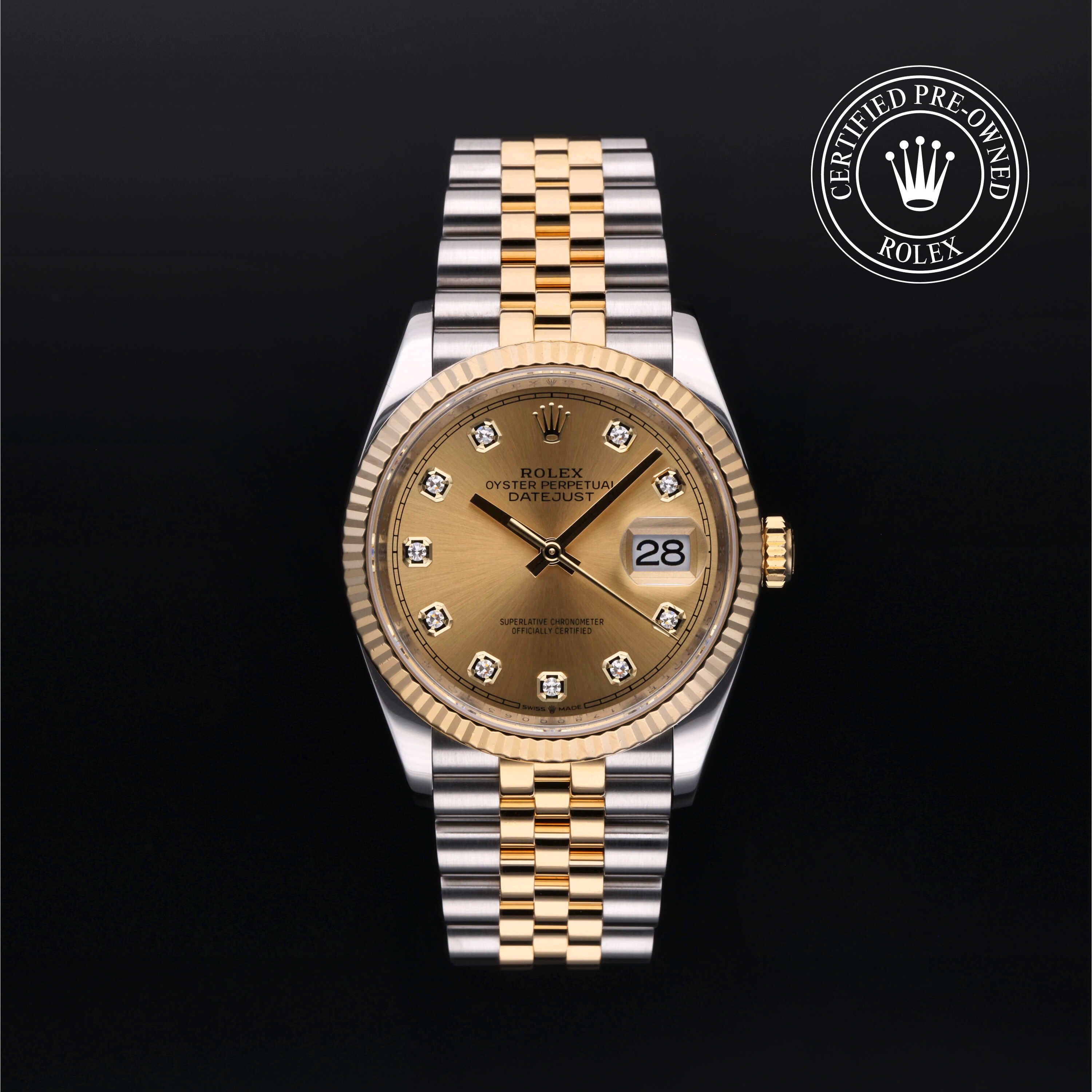 Rolex Datejust in Rolesor 18 Carat Yellow M126233-0017 at Frank Adams Jewelers