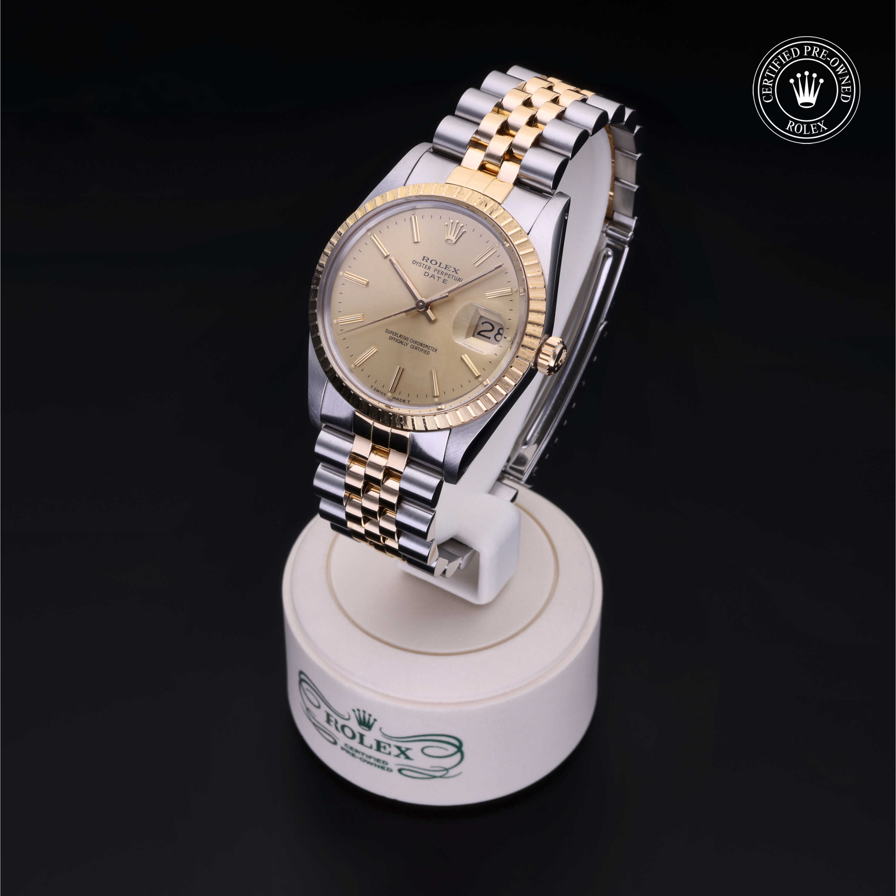 Rolex Oyster Perpetual in Rolesor 18 Carat Yellow  at Frank Adams Jewelers