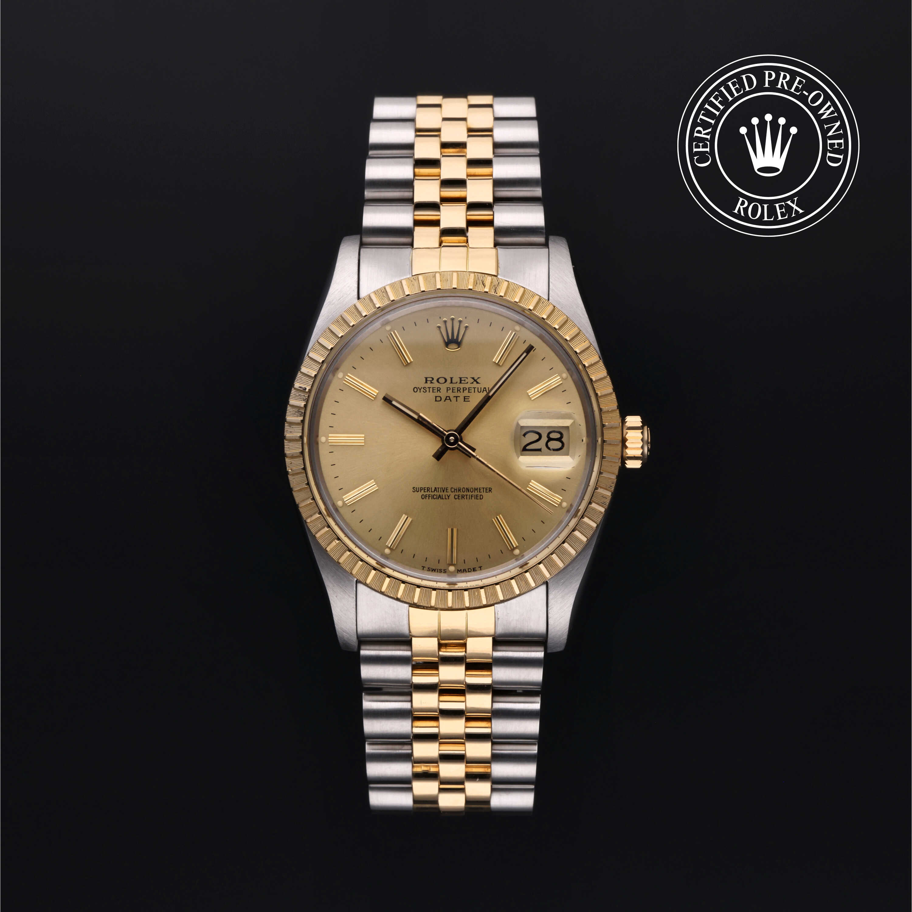 Rolex Oyster Perpetual in Rolesor 18 Carat Yellow  at Frank Adams Jewelers
