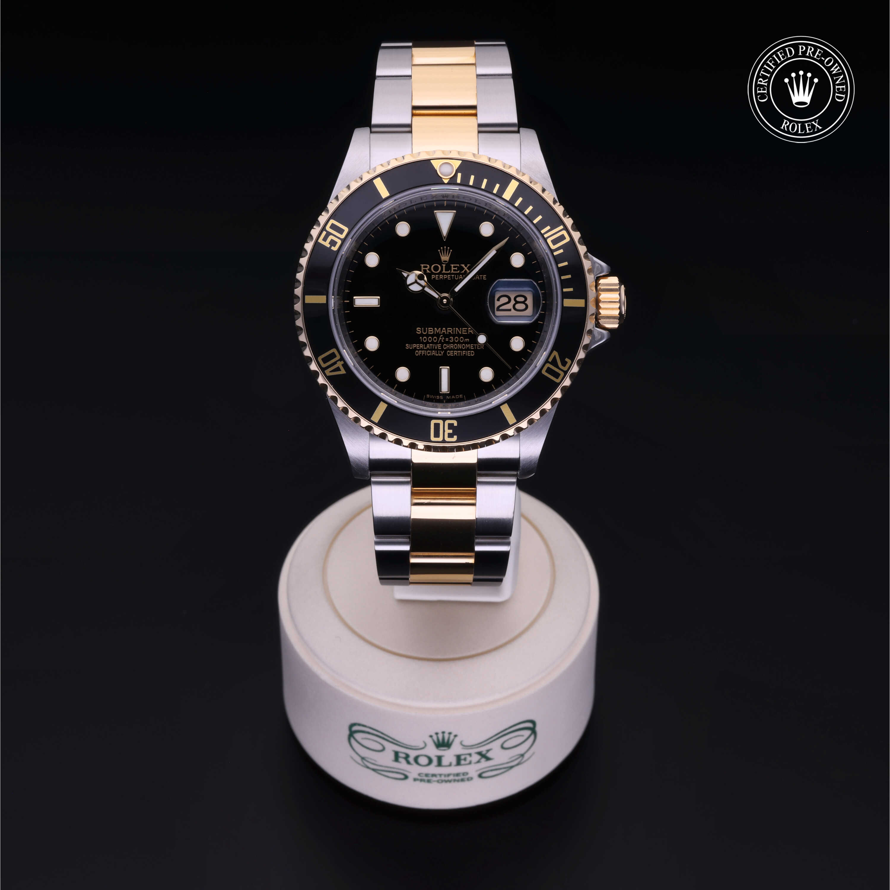 Rolex Submariner in Rolesor 18 Carat Yellow M16613LN-0005 at Frank Adams Jewelers