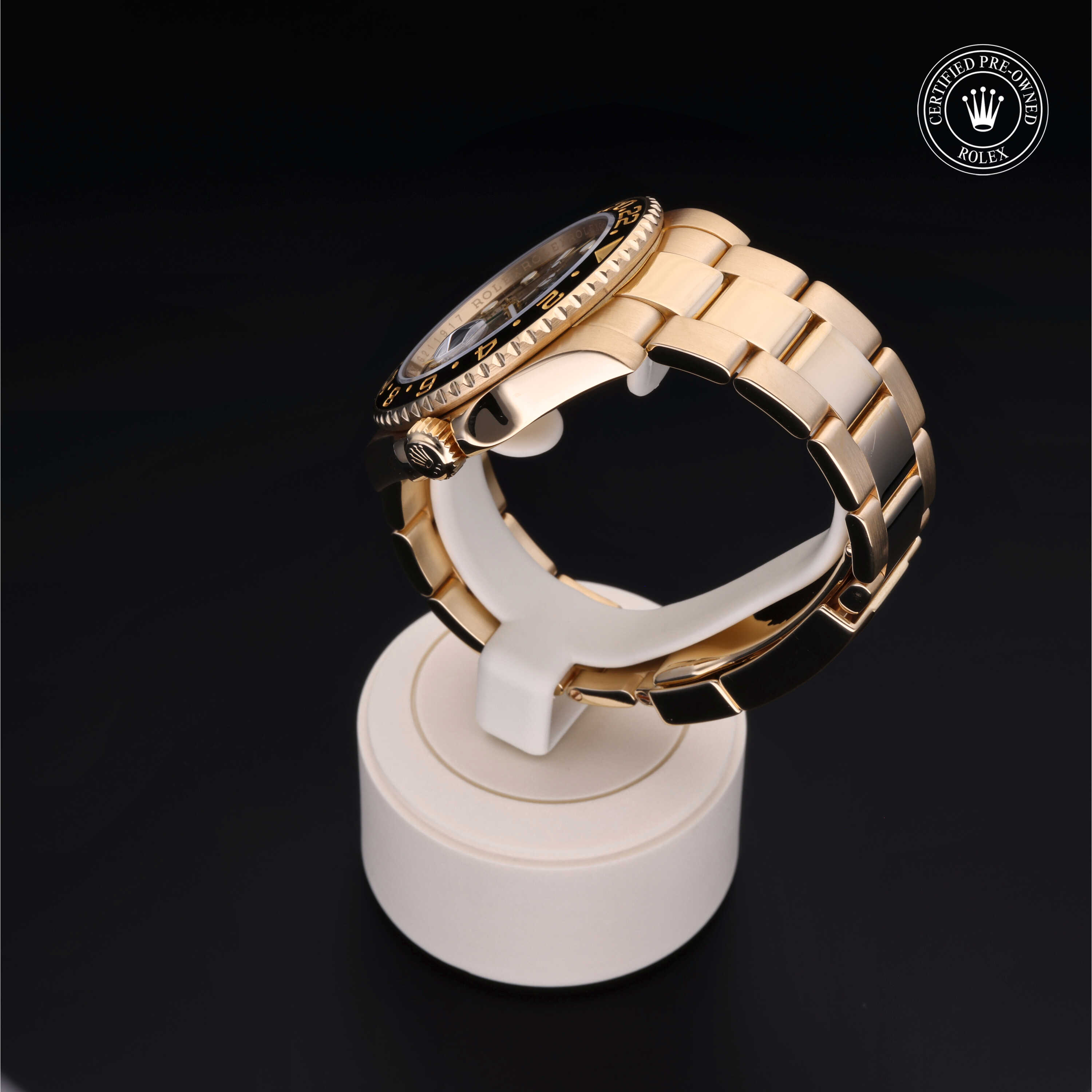 Rolex GMT-Master II in Gold 18 Carat Yellow M116718LN-0001 at Frank Adams Jewelers