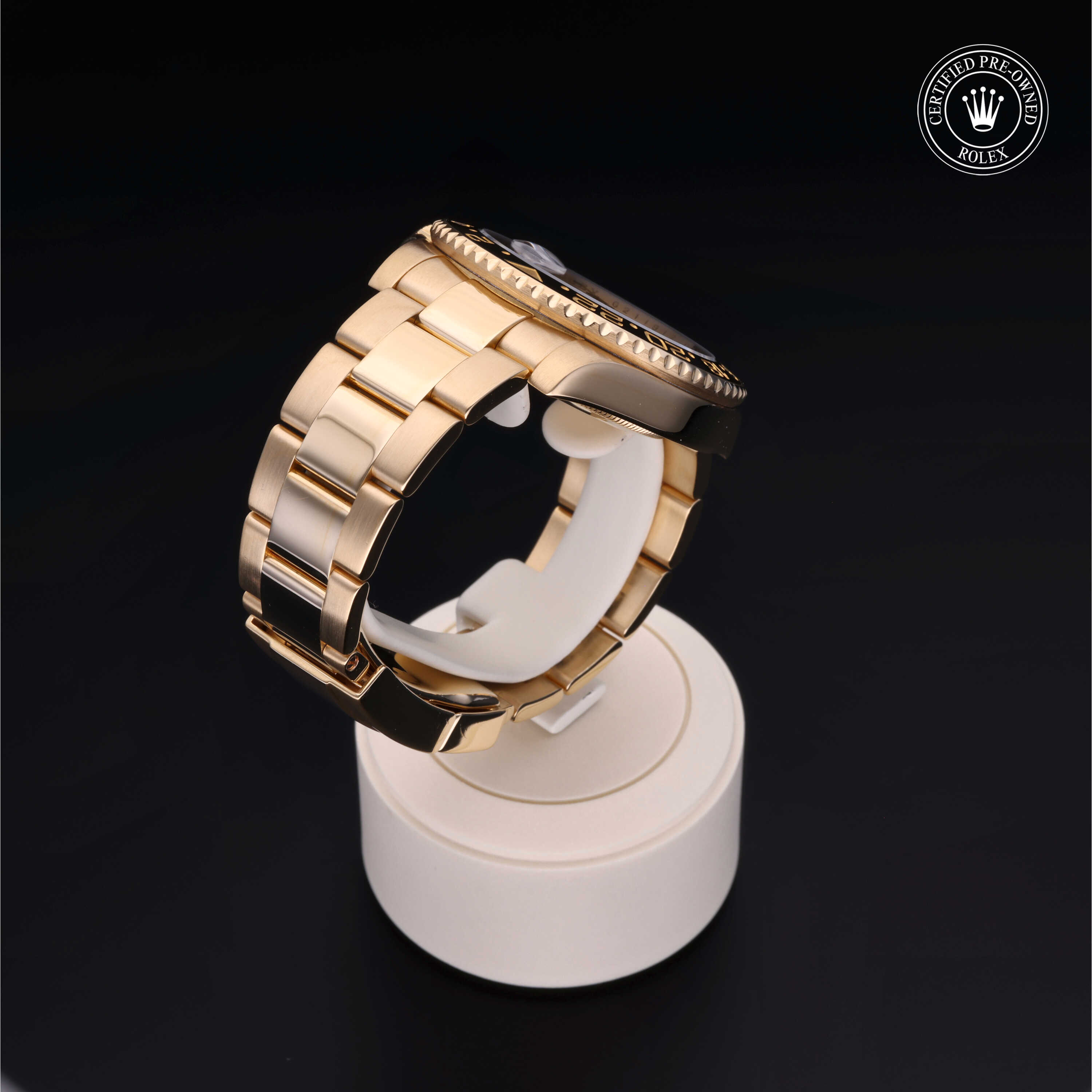 Rolex GMT-Master II in Gold 18 Carat Yellow M116718LN-0001 at Frank Adams Jewelers