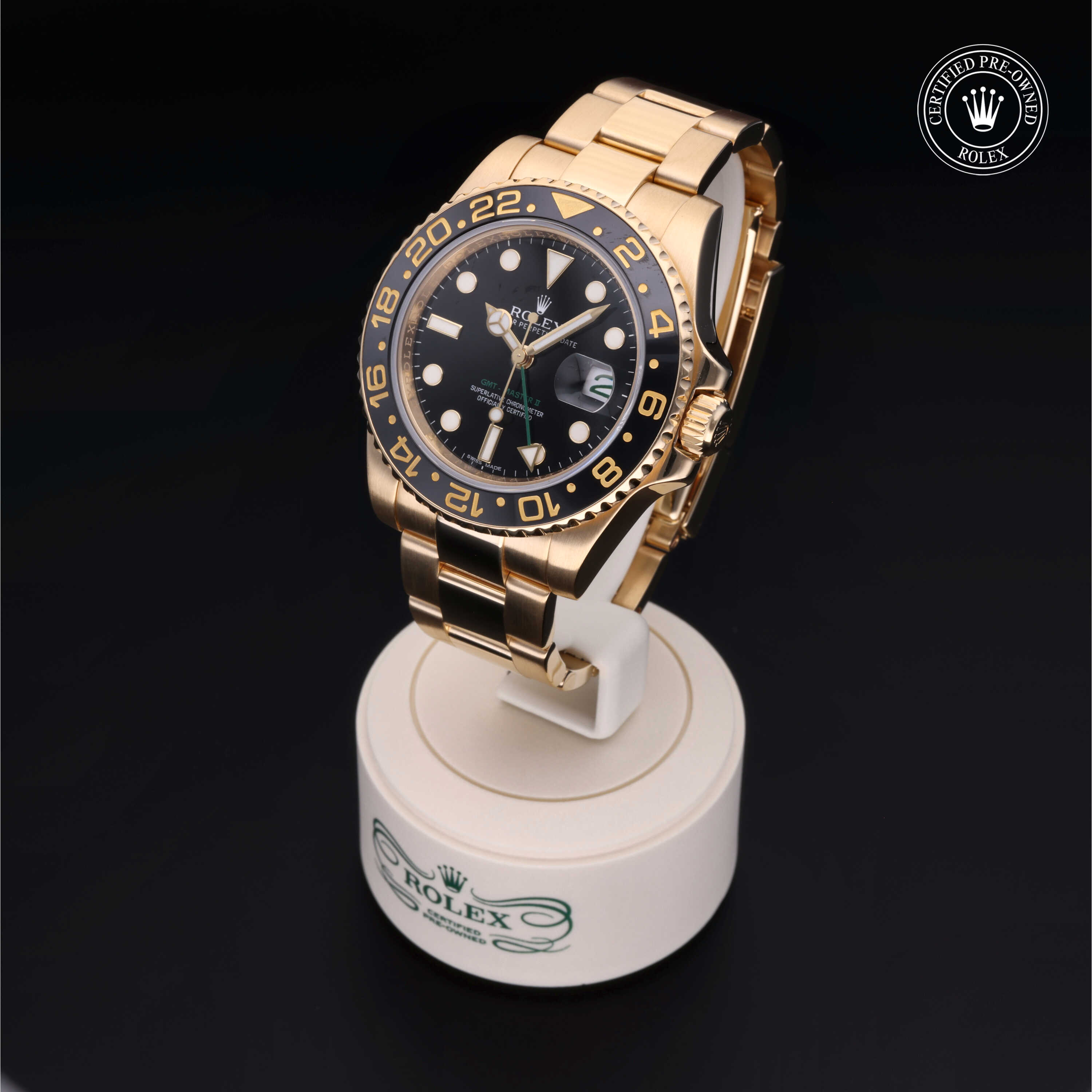 Rolex GMT-Master II in Gold 18 Carat Yellow M116718LN-0001 at Frank Adams Jewelers