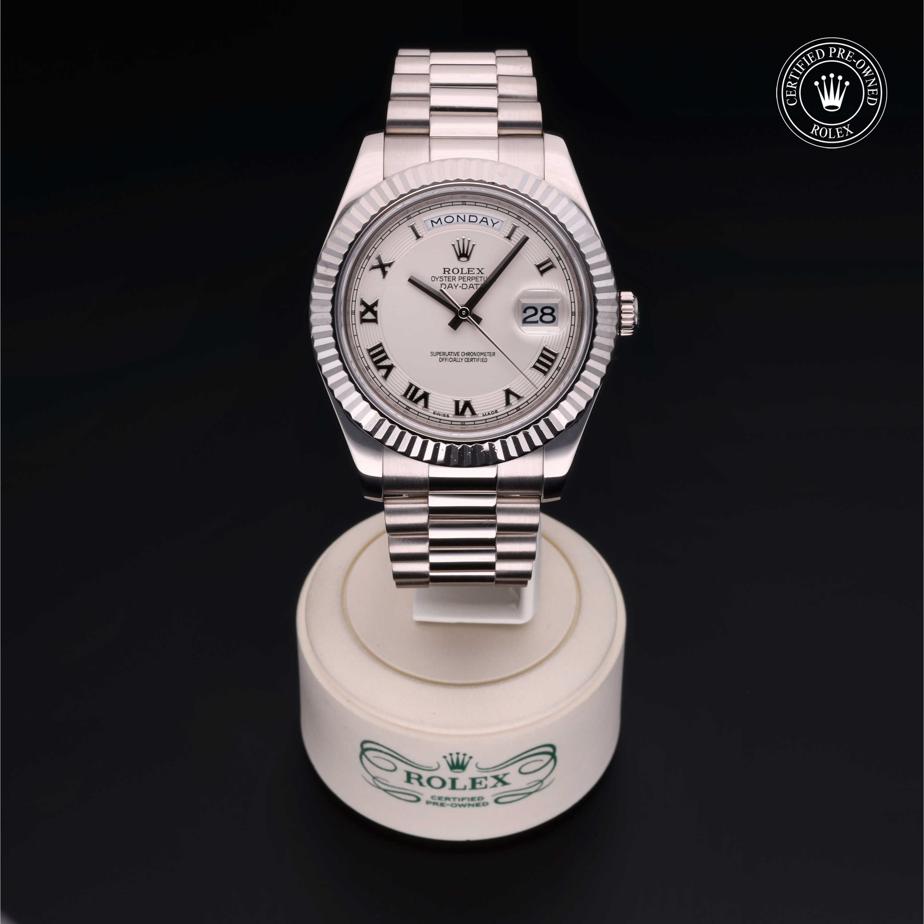 Rolex Day-Date in Gold 18 Carat White M218239-0003 at Frank Adams Jewelers