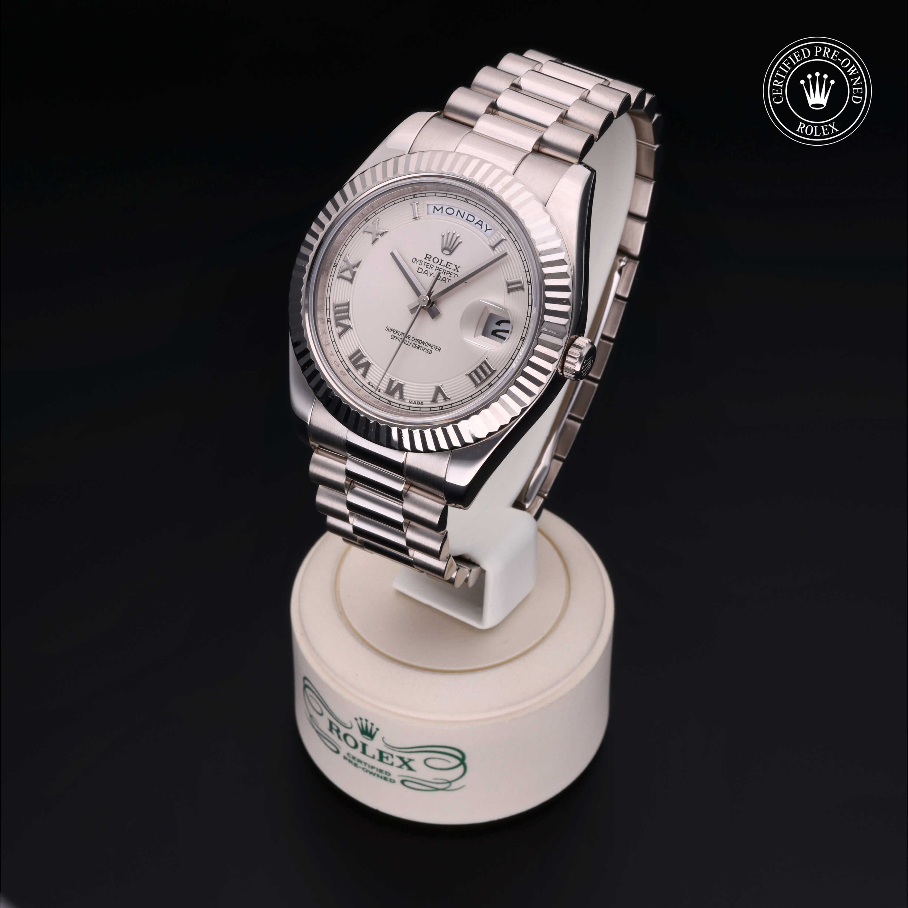 Rolex Day-Date in Gold 18 Carat White M218239-0003 at Frank Adams Jewelers