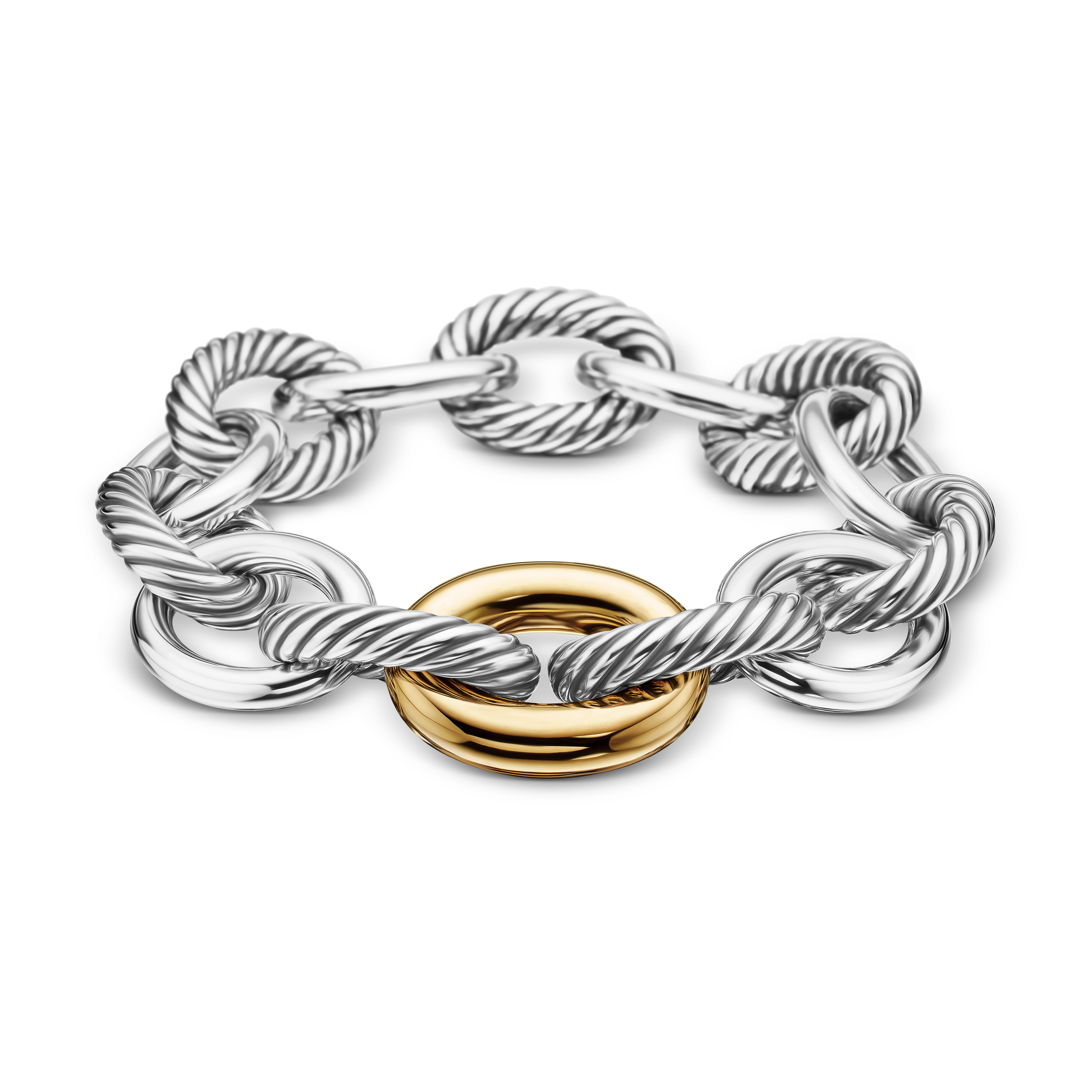 X Large Oval Link Chain Bracelet in Sterling Silver and 18k Yellow Gold X Large Oval Link Chain Bracelet in Sterling Silver and 18k Yellow Gold