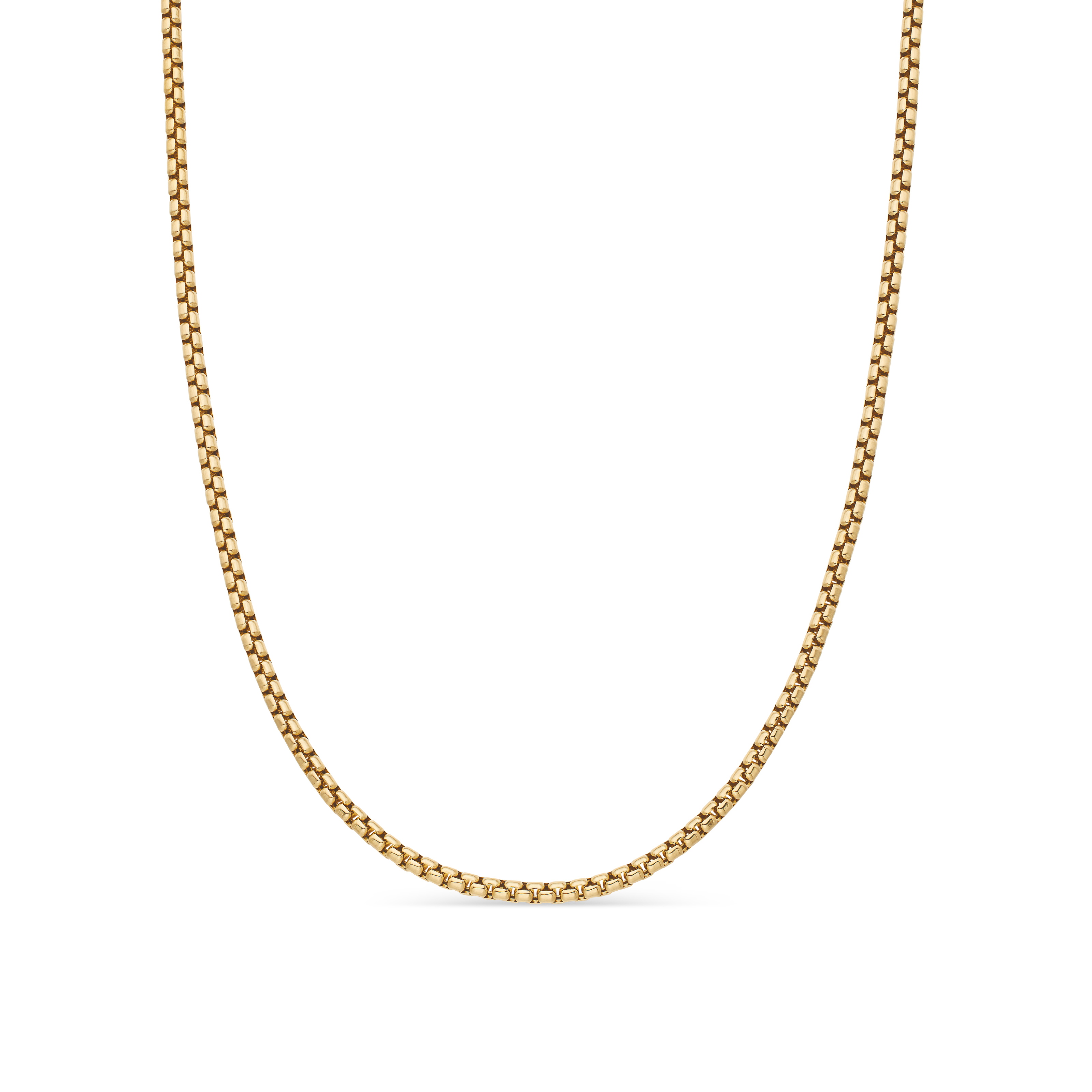 Mens Small Box Chain in 18K Yellow Gold Mens Small Box Chain in 18K Yellow Gold