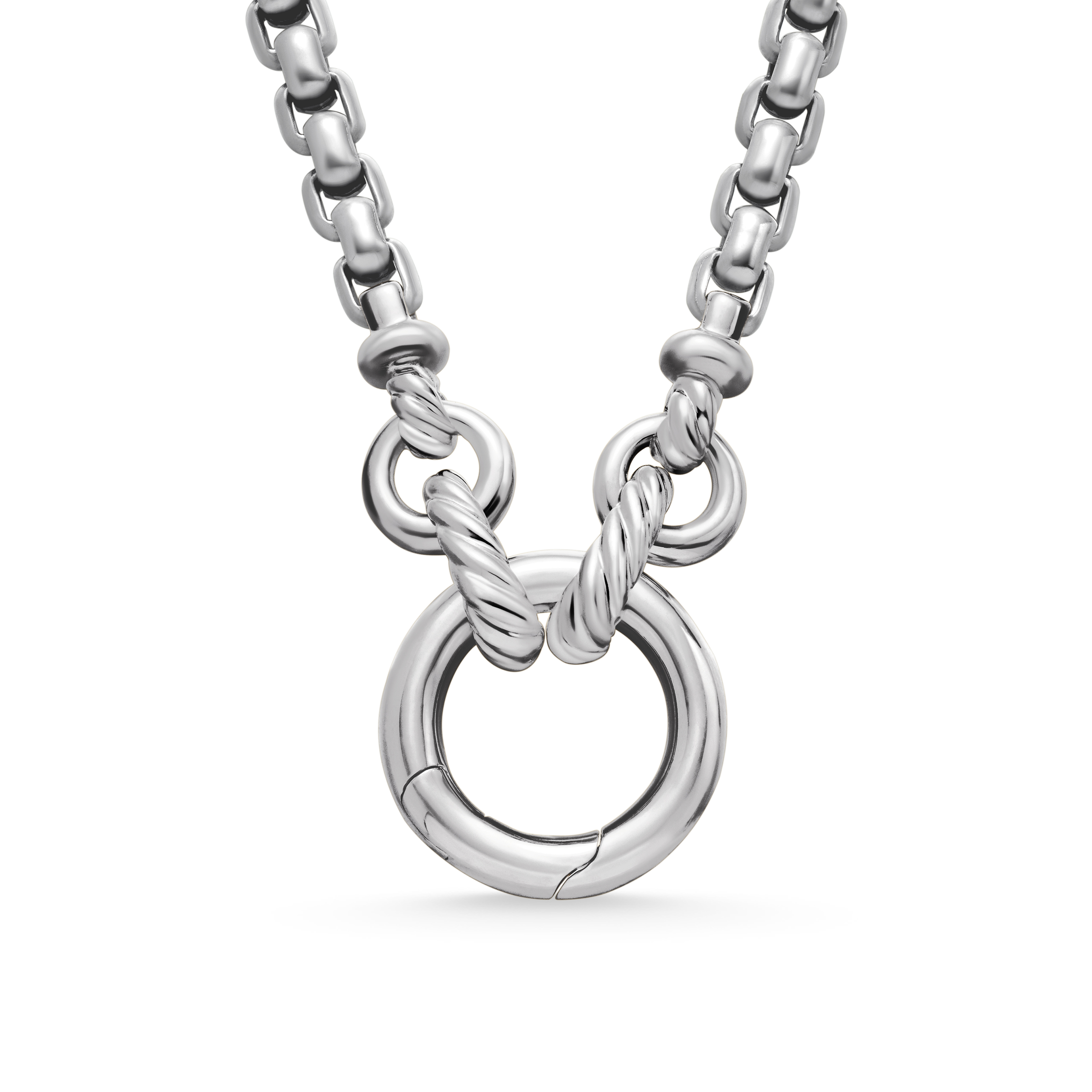 Smooth Amulet Vehicle Box Chain Necklace in Sterling Silver, 3.6mm Smooth Amulet Vehicle Box Chain Necklace in Sterling Silver, 3.6mm