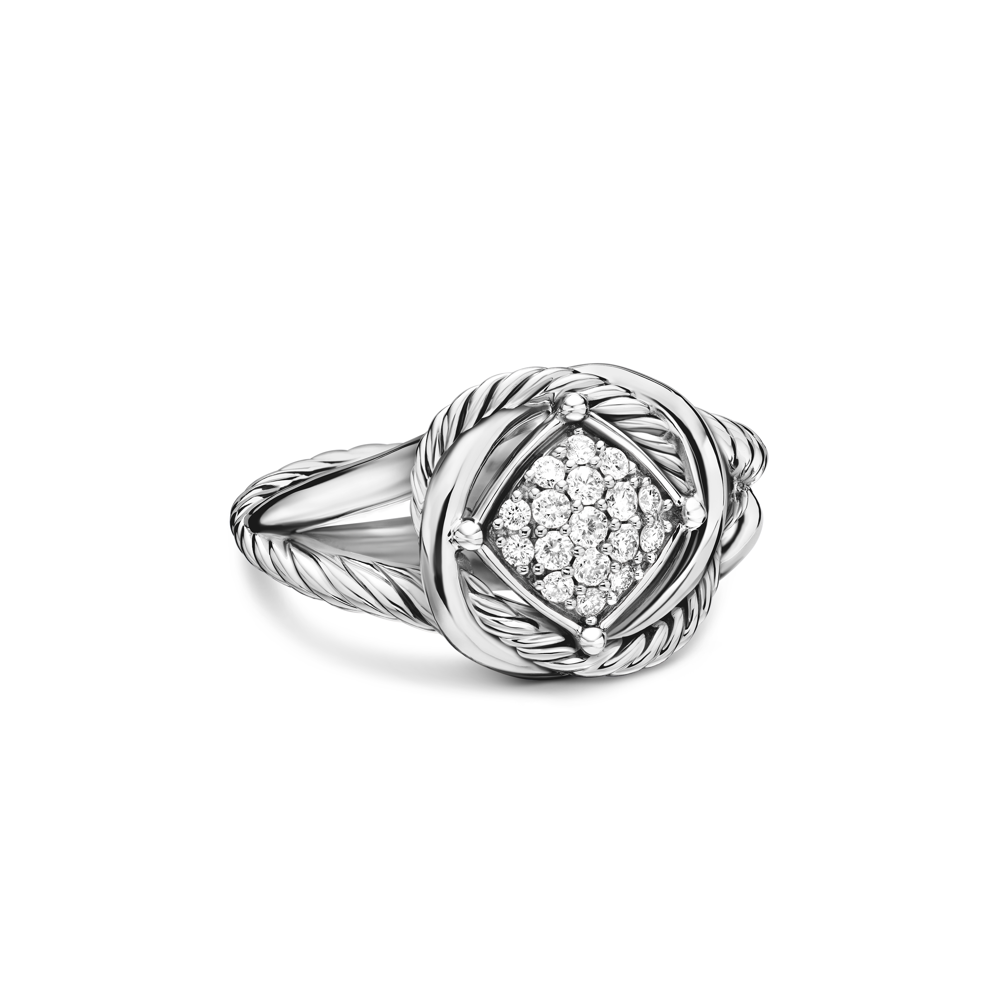 Infinity Ring in Sterling Silver with Diamonds, 13mm Infinity Ring in Sterling Silver with Diamonds, 13mm