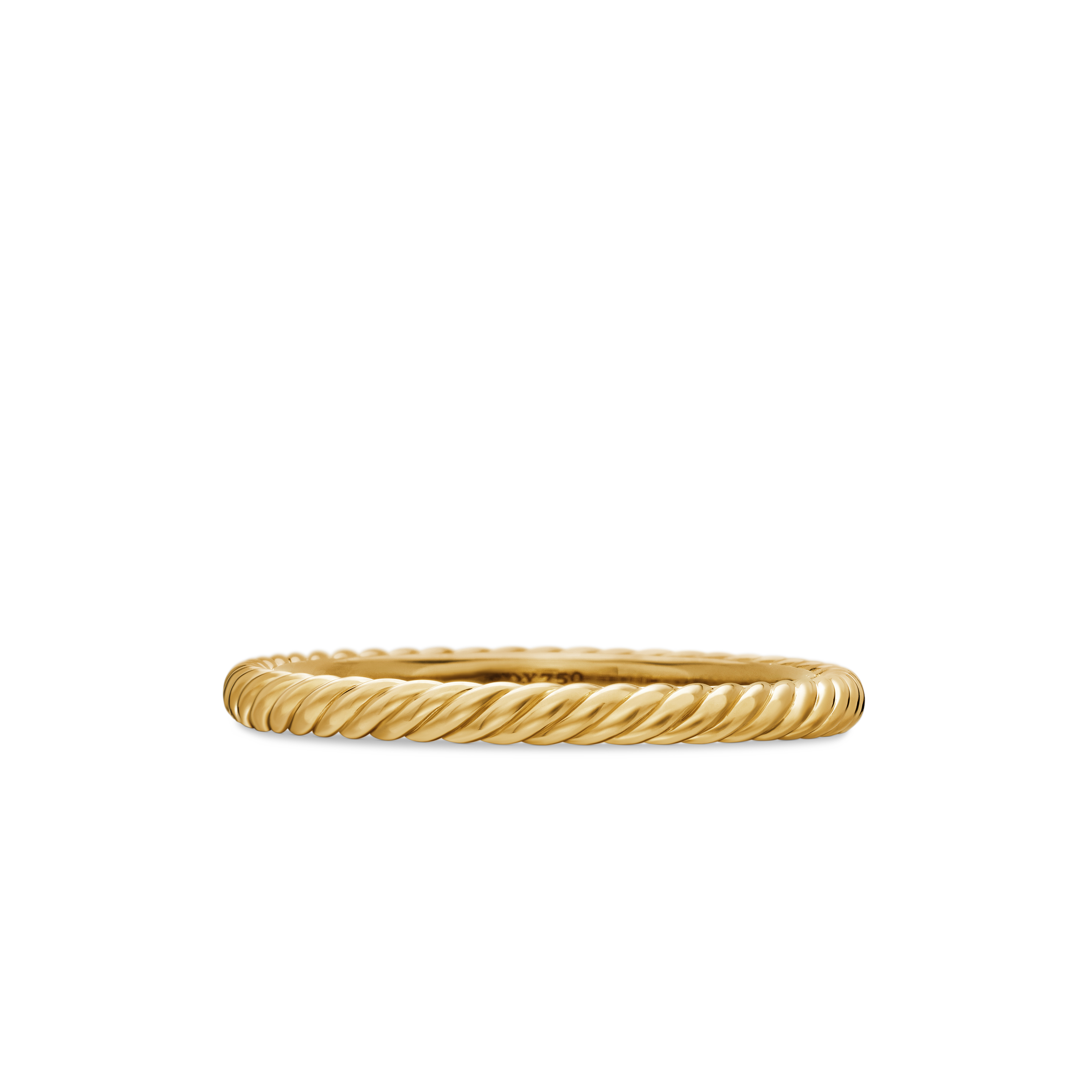 2 mm Cabled Stackable Midnight Melange Ring in 18k Yellow Gold