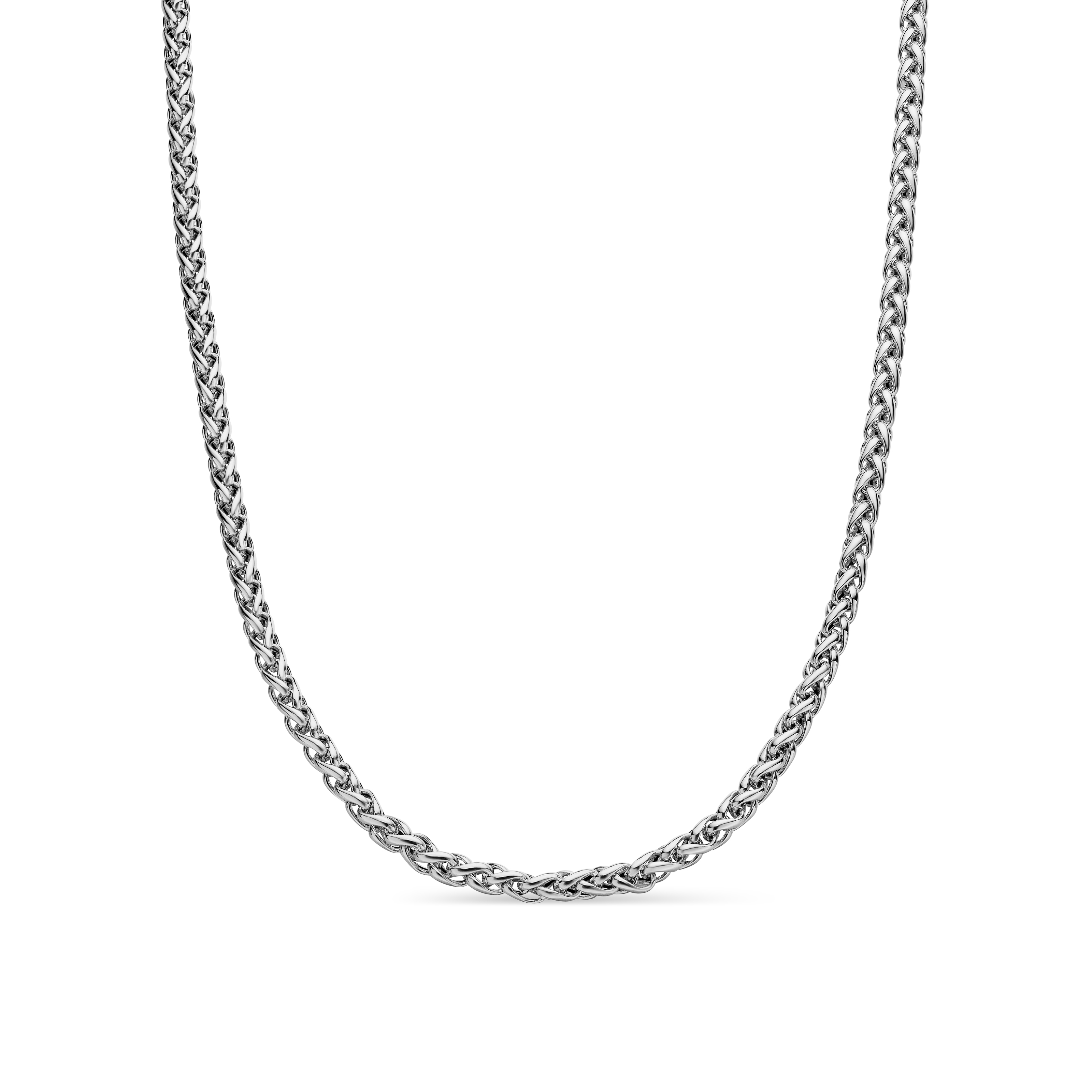 Wheat Chain Necklace in Sterling Silver, 4mm Wheat Chain Necklace in Sterling Silver, 4mm